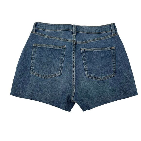 Wild Fable Highest Rise Mom Shorts Blue Jean Cut Off Denim Size 12 Stretch Fit - Picture 2 of 6